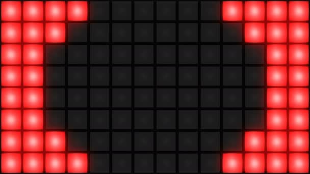 Discothèque rouge piste de danse mur lumineux grille arrière-plan vj boucle — Video