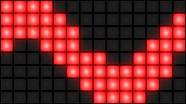 레드 디스코 나이트 클럽 댄스 바닥 벽 빛나는 빛 그리드 배경 vj 루프 — 비디오