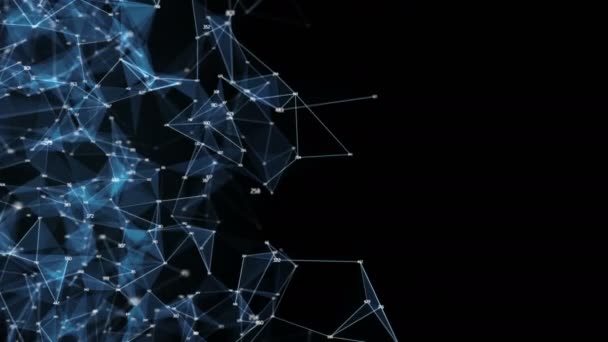 Абстрактний рух - Цифровий багатокутник Випадкові цифри Plexus Data Networks — стокове відео