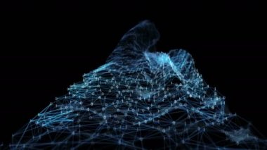 Soyut hareket - dijital ikili çokgen pleksus veri ağları Alfa mat