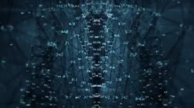 VJ Loop - rasgele Digits karanlık pleksus veri soyut hareket arka plan iletişim