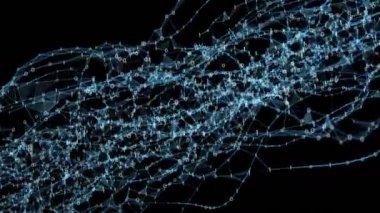 Soyut hareket - dijital ikili çokgen pleksus veri ağları Alfa mat