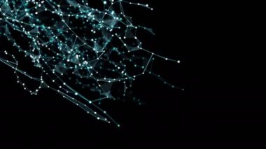 Soyut hareket - dijital pleksus çokgen veri ağları Alfa mat