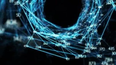 Hareketli arka plan - rasgele Digits dijital pleksus tünel huni döngü