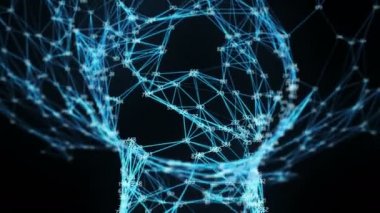 Hareketli arka plan - rasgele Digits dijital pleksus tünel huni döngü