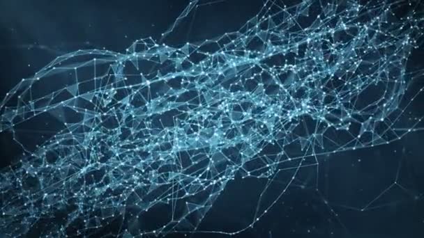 抽象运动背景-数字神经丛数据网络 — 图库视频影像
