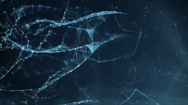 Abstraktní pozadí pohybu - digitální Plexus datové sítě — Stock video