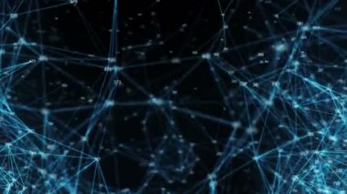 Soyut hareket dijital çokgen rasgele Digits pleksus veri ağları Alfa mat