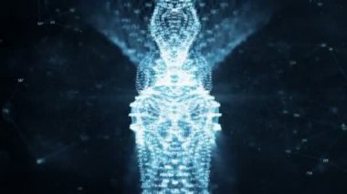 VJ Loop - rasgele Digits pleksus veri soyut hareket arka plan iletişim