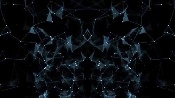 Abstract Motion - Digital Plexus Polygon Data Networks Alpha Matte — Stock Video