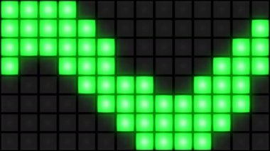 Yeşil disko gece kulübünde dans kat duvar parlayan ışık kılavuz arka plan vj döngü