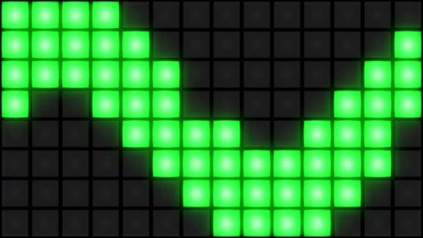 Green Disco nightclub dance floor wall glowing light grid background vj loop — Stock Video