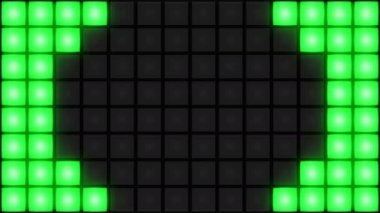 Yeşil disko gece kulübünde dans kat duvar parlayan ışık kılavuz arka plan vj döngü