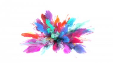 Seri çekim - renkli duman patlama sıvı parçacıkların Alfa mat renk