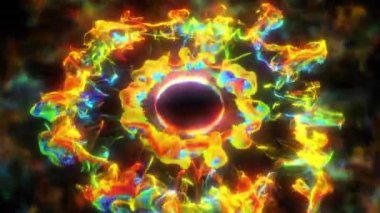 Çoklu yanardöner çok renkli titreşimli şok dalgası parçacık patlamaları alfa