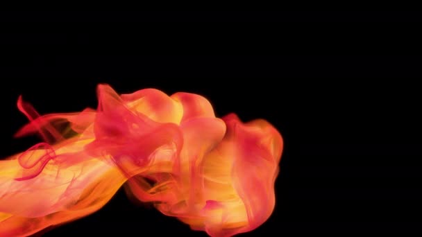 Couleur rouge orange gouttes d'encre de peinture dans l'eau nuage d'encre tourbillonnant fumée alpha mat 