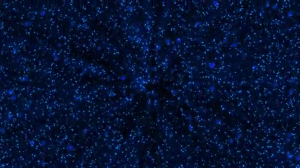 Fond de mouvement bleu tombant feux bokeh lumineux déconcentrés ou boucle de neige 4k — Video