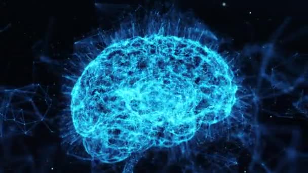 Digital Brain Ai Artificiell Intelligens Djupt Data Machine Learning. Loop 4k — Stockvideo