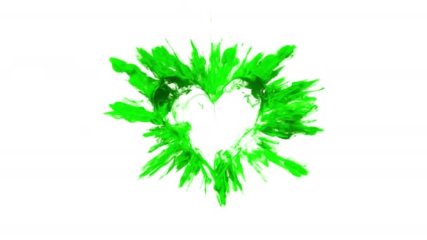 Färg Burst kärlek hjärta formade Alla hjärtans dag färgglada rök pulver explosion — Stockvideo