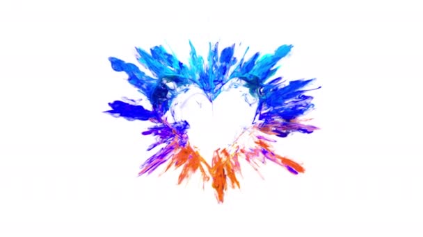 Színes Burst szerelem szív alakú Valentin-nap színes füst por robbanás — Stock videók