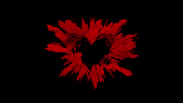 Колірне серце Берста сформувало День Святого Валентина яскравий вибух диму. — стокове відео
