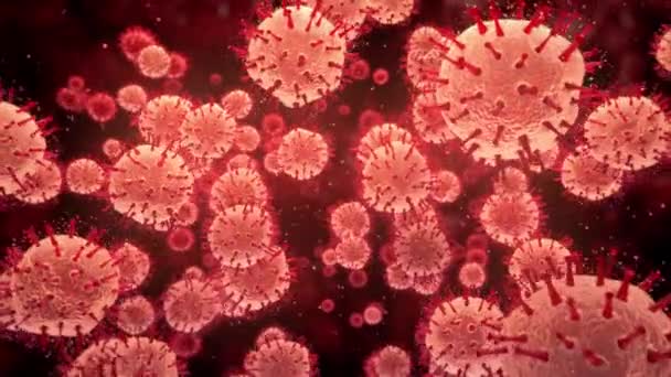 Вірусні клітини Гепатит, грип, H1N1 Грип, допоміжні засоби, 2019-nCov COVID-19 коронавірус — стокове відео