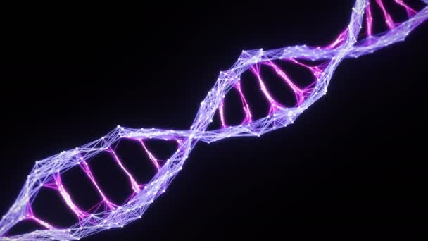 Filo isolato della molecola del DNA del plesso digitale Loop rosa viola alfa opaca — Video Stock