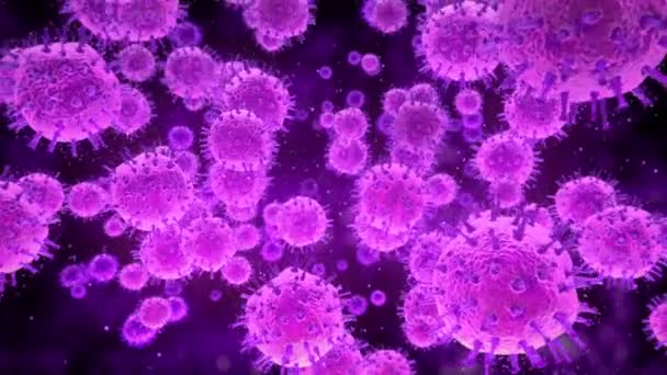 Virové buňky Hepatitida, chřipka, chřipka H1N1, pomůcky, 2019-nCov COVID-19 coronavirus — Stock video
