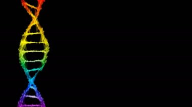 Yanardöner gökkuşağı ikili çokgen dijital DNA molekülü renkli döngü alfa