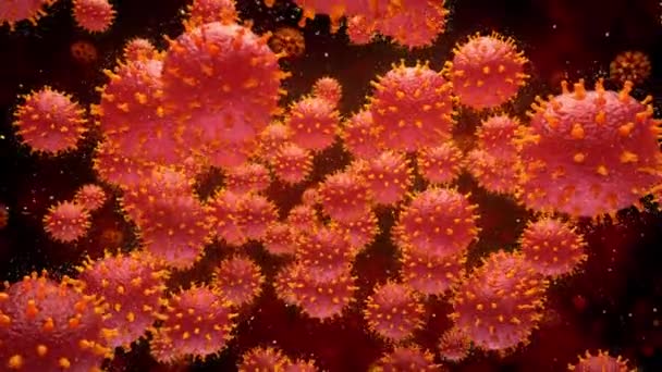 Viruszellen Hepatitis, Influenza, H1N1 Grippe, Aids, 2019-nCov COVID-19 Coronavirus — Stockvideo