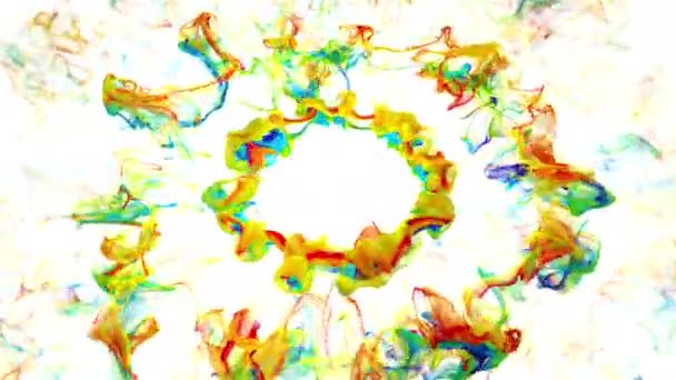 Multiples explosions de particules d'ondes de choc pulsantes multicolores irisées alpha