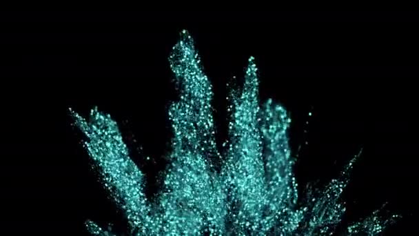 Glitter Sparkle Partikel Explosion Hintergrund Textur Zeitlupe Alphakanal — Stockvideo