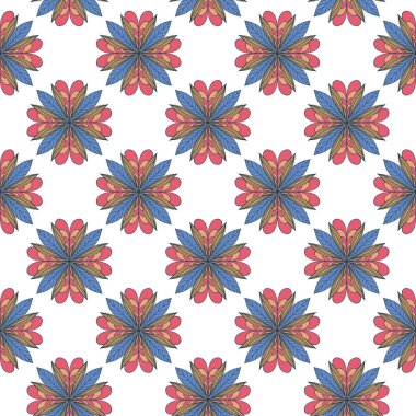 İzole edilmiş vektör çiçekli kusursuz vektör deseni