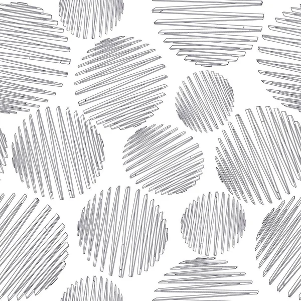 Çizim biçiminde soyut daireler ile kusursuz vektör deseni