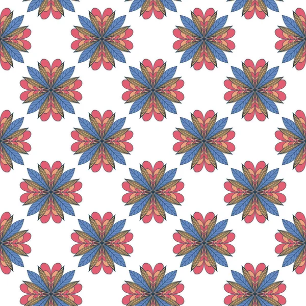 İzole edilmiş vektör çiçekli kusursuz vektör deseni
