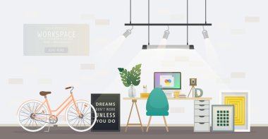 Tasarımcı çalışma alanı, ev ofis