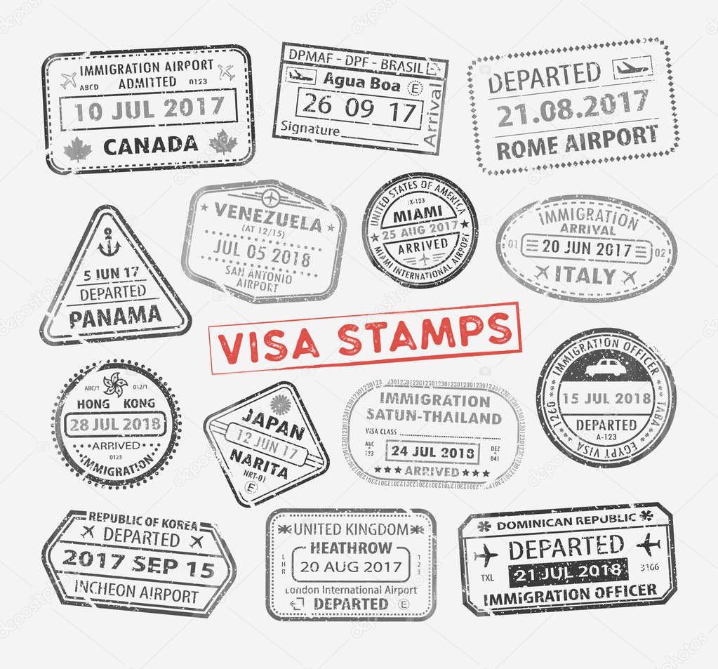 Visa passport stamp