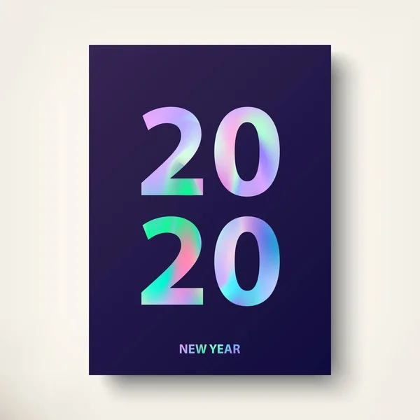 Tarjeta de Año Nuevo 2020. Tarjeta de felicitación, diseño de cubiertas modernas — Archivo Imágenes Vectoriales