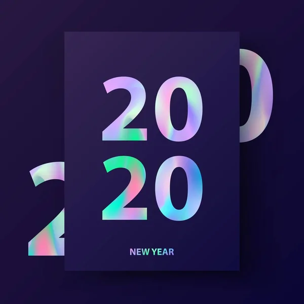 Новорічна листівка 2020 року. Зимові канікули запрошення в дизайні матеріалів . — стоковий вектор
