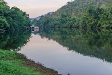 Sal ormandaki Gölde yüzen evler