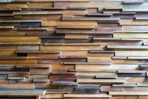 Візерунок і текстура декоративних дерев'яних дощок на стіні — стокове фото
