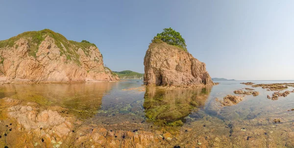 Rocky coastline of Japanese sea