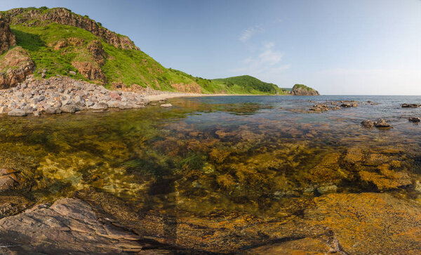 Rocky coastline of Japanese sea