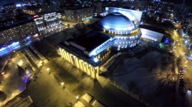 stok görüntüleri, havadan görünümü tiyatro Opera ve bale Novosibirsk