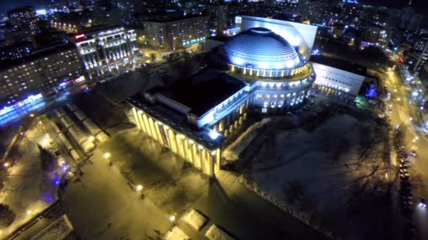 Stock footage, vue aérienne théâtre Opéra et ballet Novossibirsk — Video