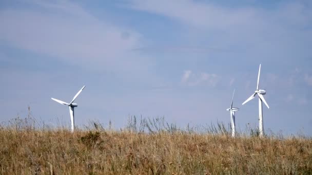 Hermosas turbinas de viento — Vídeos de Stock