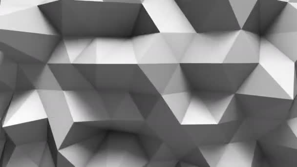 Weiße polygonale geometrische Oberfläche. Computer generierte nahtlose Schleife abstrakten Bewegungshintergrund. — Stockvideo
