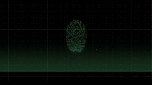 4k Unique fingerprint identidade senha digitalizar fundo — Vídeo de Stock