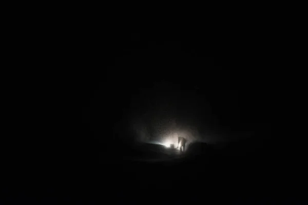 Workers sweep snow from road in winter, Cleaning   storm — Stock Photo, Image