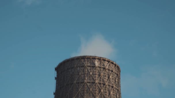Cooling tower of nuclear power plant — Stock Video